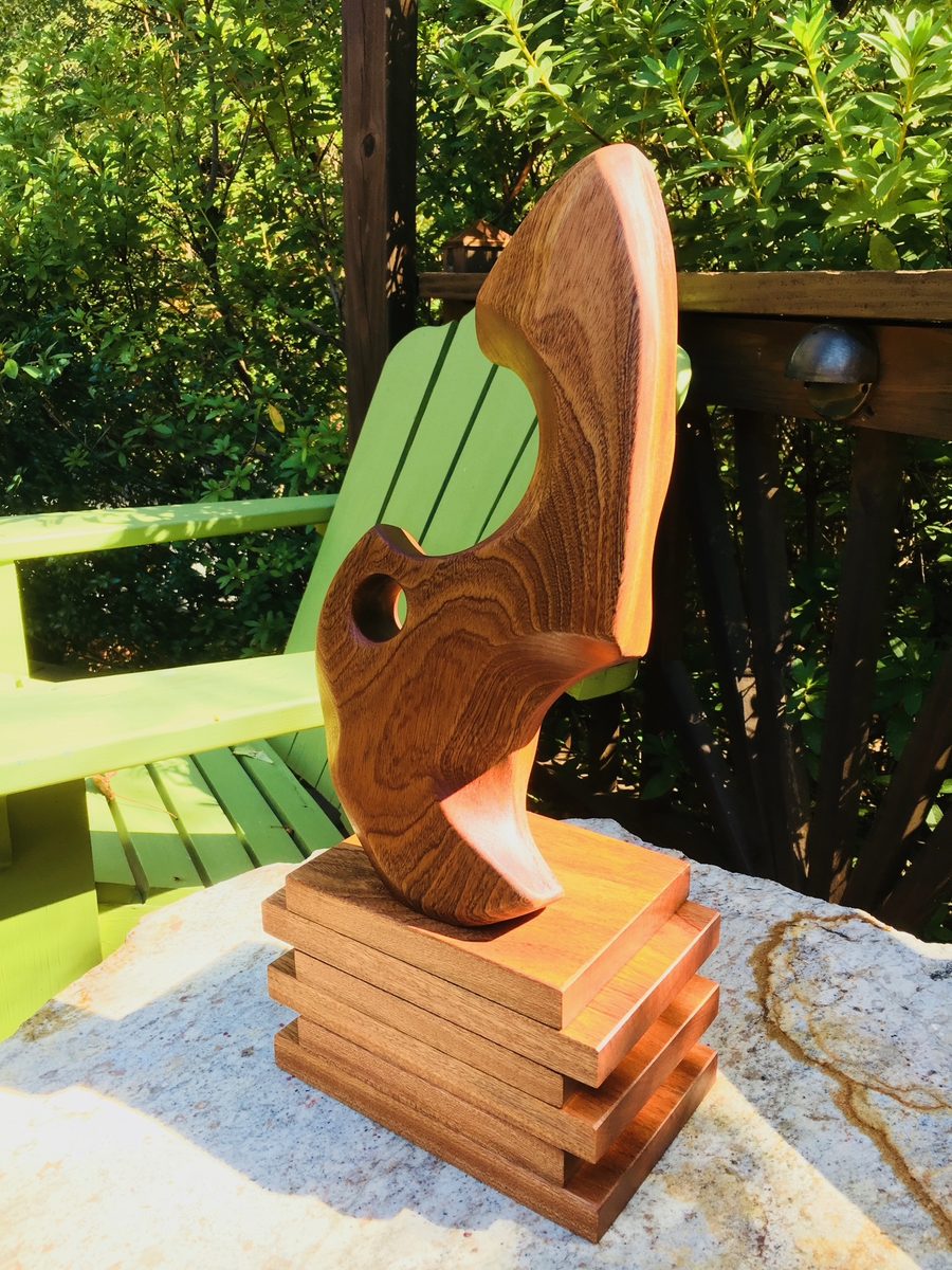 Abstract wood sculpture