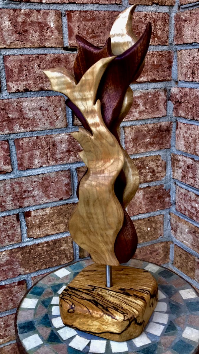 Abstract wood sculpture