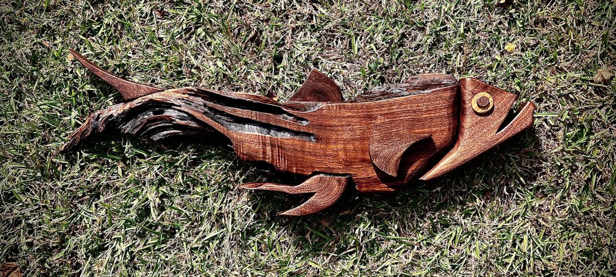 Abstract wood sculpture