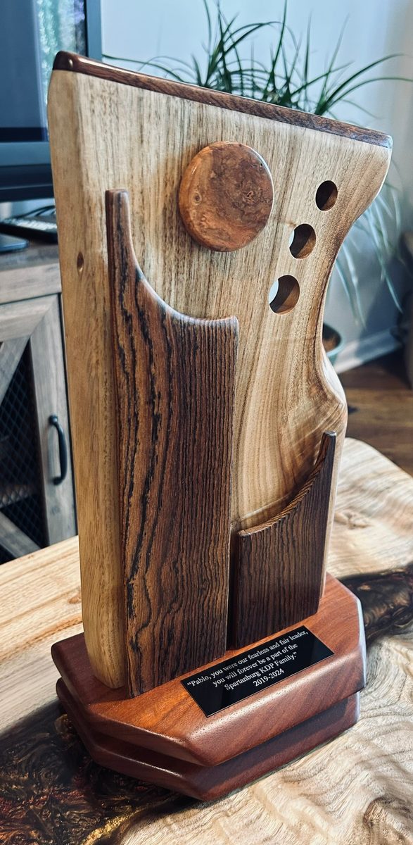 Abstract wood sculpture