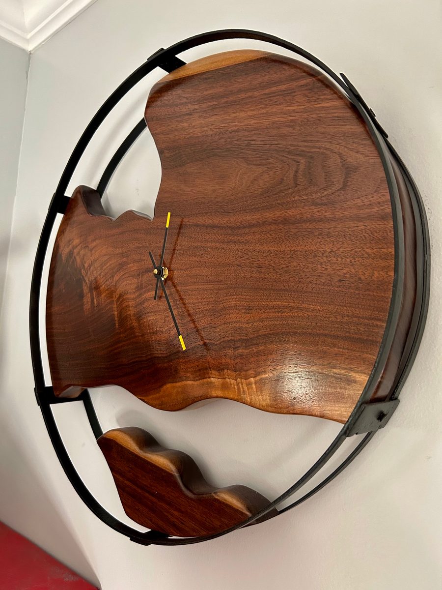 Handcrafted wood clock