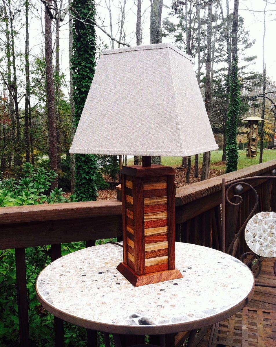 Handcrafted wood lamp