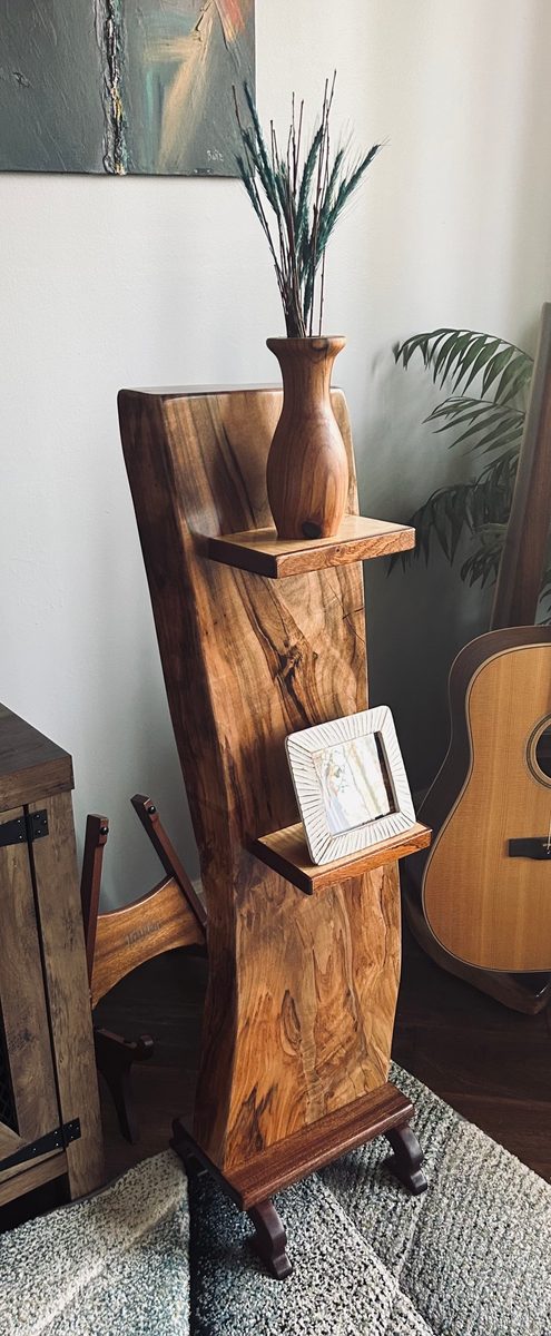 Handcrafted wood shelf